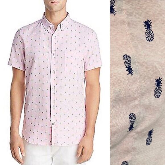Molokai surf co button up pink pineapple short sleeve casual shirt -XXL - Picture 1 of 10
